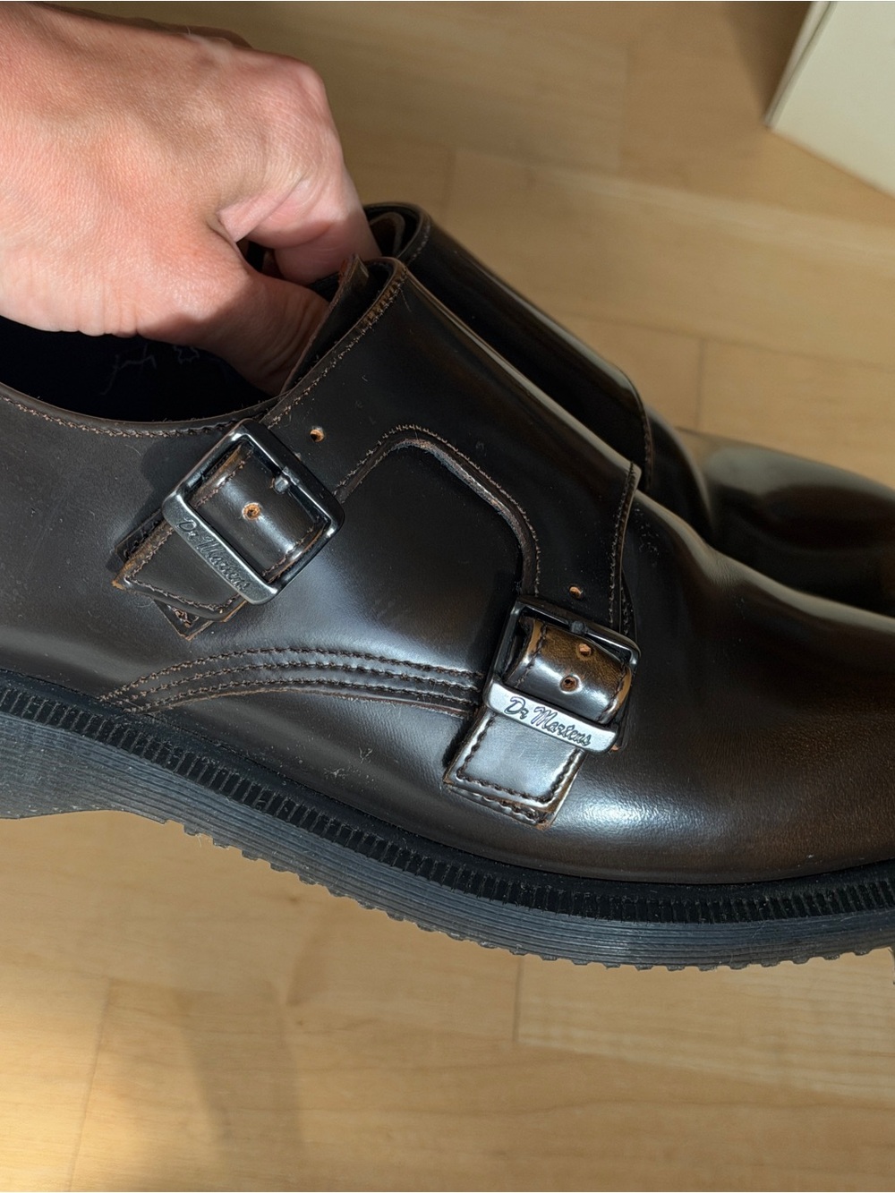Dr. Martens Pandora Double Monk Strap Brown Shoes